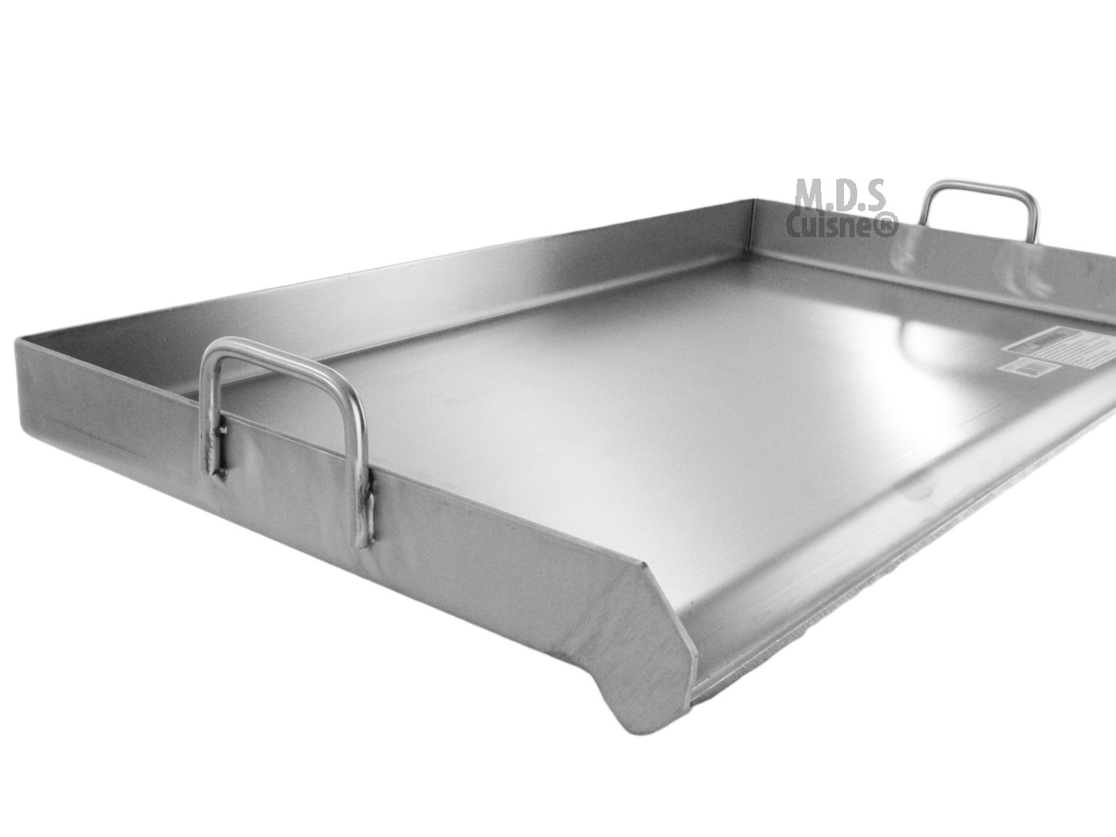 M.D.S Cuisine Cookwares Griddle Stainless Steel Flat Top With reinforced brackets under griddle-Heat Distributor Heavy Duty Comal Plancha 32" x17"