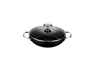 le creuset toughened nonstick shallow casserole/braiser with glass lid, 2.5 qt.