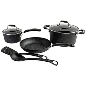 starfrit 030903-002-0000 cookware set, 7 pieces, black