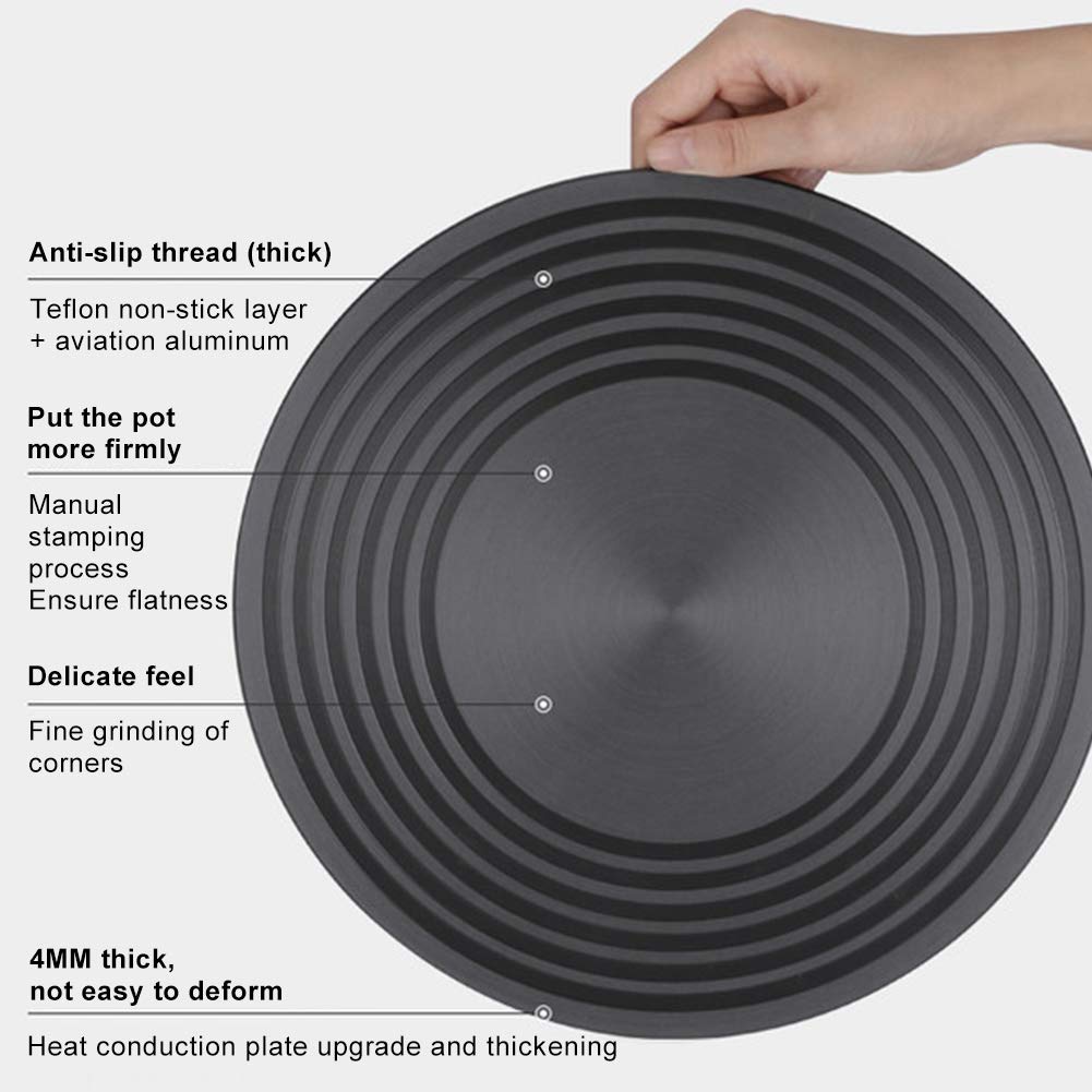 Gas Stove Diffuser,Heat Diffuser for Gas Stovetop,Aviation-Grade Aluminum Non-Stick Coating Heat Diffuser,Round Fast Defrosting Tray,Multifunctional Thawing Plate for Defrosting(Size:9.5inch)