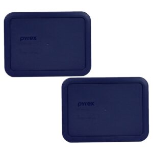 pyrex 7210-pc 3-cup blue plastic food storage lid, made in usa - 2 pack