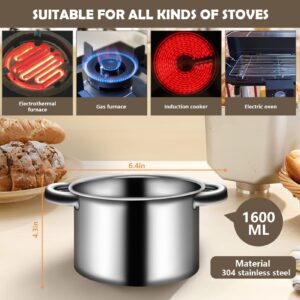 Artcome 5pcs Double Boiler Melting Pot Set - 600ML/0.6QT Chocolate Melting Pot, 1600ML/1.7QT Stainless Steel Pot, Decorating Spoons, Silicone Spatula and Dipping Tool for Melting Chocolate, Candy, Wax