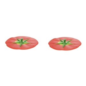 charles viancin - set of 2 tomato 4” silicone drink covers - airtight seal on any smooth-rimmed glass, keep drinks cool or hot, protect from winged pests - bpa-free - oven, freezer, dishwasher safe