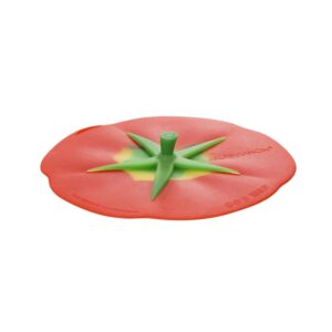 Charles Viancin - Set of 2 Tomato 4” Silicone Drink Covers - Airtight Seal on Any Smooth-Rimmed Glass, Keep Drinks Cool or Hot, Protect from Winged Pests - BPA-Free - Oven, Freezer, Dishwasher Safe