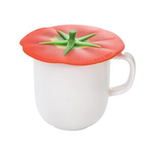 Charles Viancin - Set of 2 Tomato 4” Silicone Drink Covers - Airtight Seal on Any Smooth-Rimmed Glass, Keep Drinks Cool or Hot, Protect from Winged Pests - BPA-Free - Oven, Freezer, Dishwasher Safe