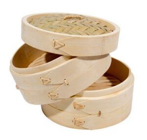 6" bamboo steamer set (includes 2 steamers & 1 cover) *ipro kitchenware