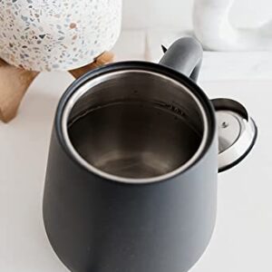 Soma Stainless Steel Gooseneck Coffee & Tea Kettle, Black, 1 Liter, Stovetop