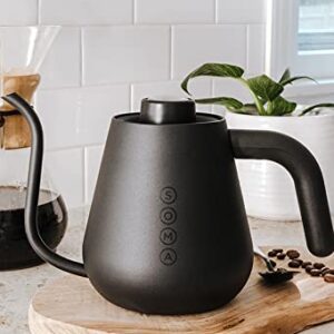 Soma Stainless Steel Gooseneck Coffee & Tea Kettle, Black, 1 Liter, Stovetop