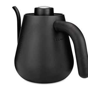 Soma Stainless Steel Gooseneck Coffee & Tea Kettle, Black, 1 Liter, Stovetop