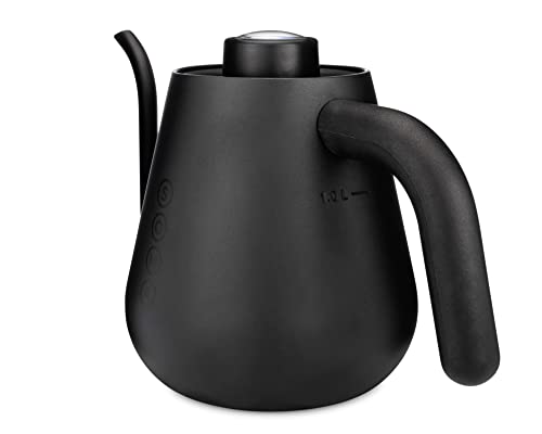 Soma Stainless Steel Gooseneck Coffee & Tea Kettle, Black, 1 Liter, Stovetop