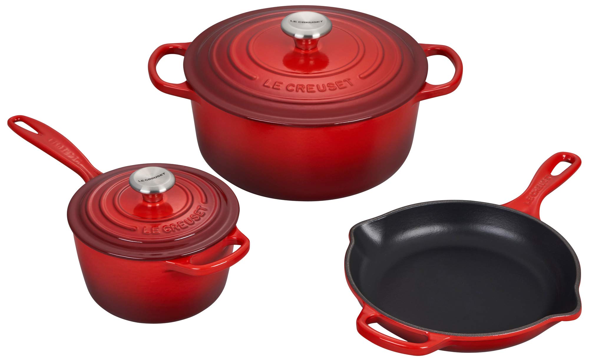 Le Creuset Enameled Cast Iron Signature Cookware Set, 5 pc. , Cerise