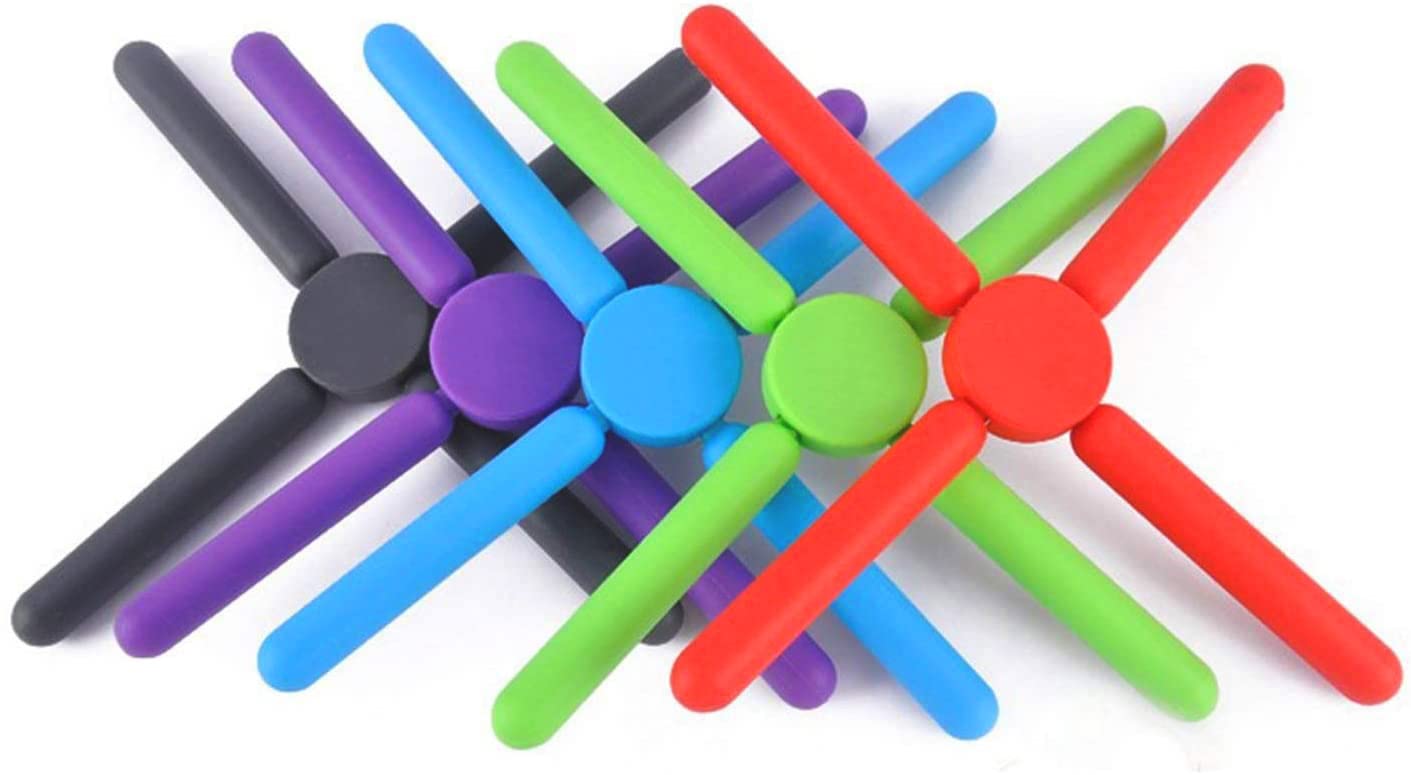 TENTA TENTA KITCHEN 5 Pack Non-Slip Foldable Silicone Trivets, SourceTon Collapsible Cross Design Silicone Trivets in Cute Colors, Silicone Pot Holder, Hot Pad, Pot Holder.