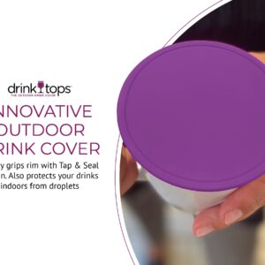 Drink Tops Tap and Seal Coffee and Tea Covers - Gently Suctions to Mugs to Keep Drinks Warmer Longer and Reduce Splashing - BPA Free Silicone Coffee Mug Cover - 4pk - Silo