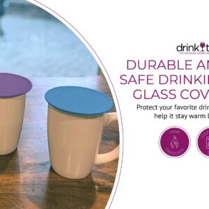 Drink Tops Tap and Seal Coffee and Tea Covers - Gently Suctions to Mugs to Keep Drinks Warmer Longer and Reduce Splashing - BPA Free Silicone Coffee Mug Cover - 4pk - Silo