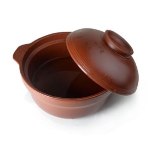 Casserole Clay Pot Bowl 1.3qt / 50oz for Cooking Dolsot Bibimbap Soup Exclusive Earthen (clay lid)