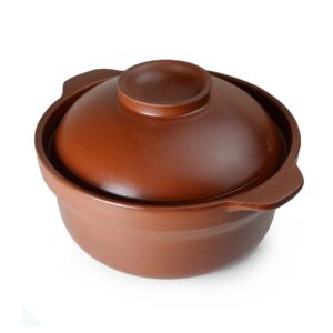 Casserole Clay Pot Bowl 1.3qt / 50oz for Cooking Dolsot Bibimbap Soup Exclusive Earthen (clay lid)