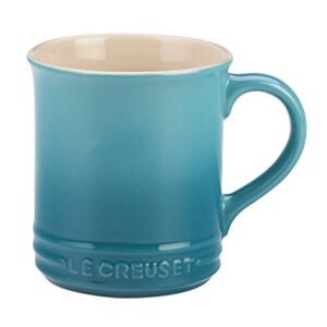 Le Creuset Enamel On Steel Demi Kettle & Stoneware Set of 2 Mugs, 1.25 qt. Kettle & (2) 14 oz. Mugs, Caribbean