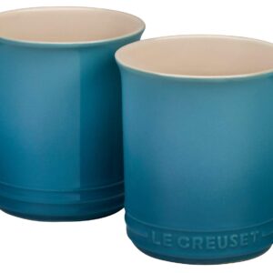 Le Creuset Enamel On Steel Demi Kettle & Stoneware Set of 2 Mugs, 1.25 qt. Kettle & (2) 14 oz. Mugs, Caribbean