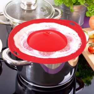 Boil Over Spill Stopper Lid for Steam Pot, BPA-Free 11.5" Silicone Cover, Used in Bakeware, Microwave Boil Spill Stopper Safe Guard (2 PCS)