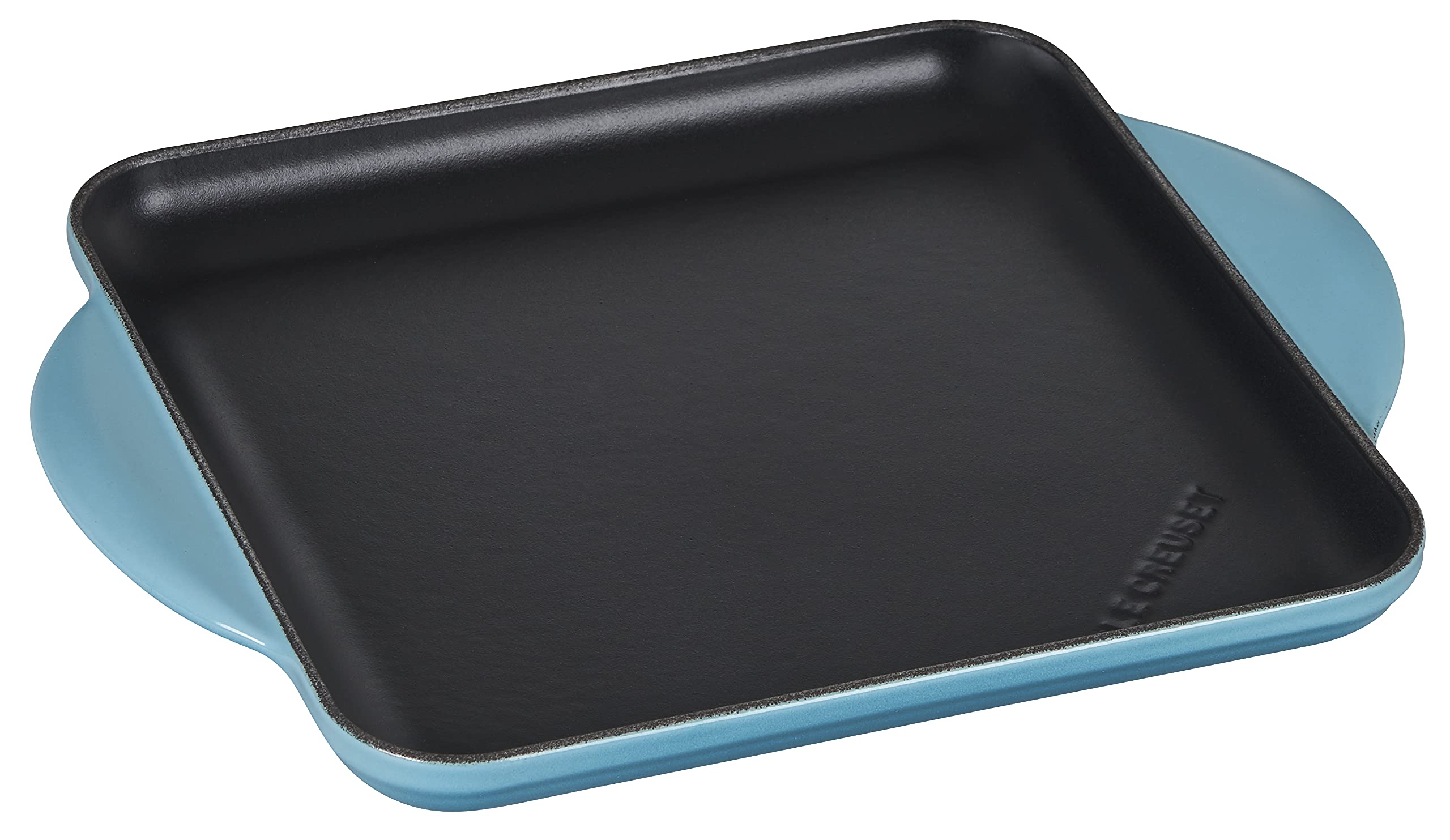 Le Creuset Enamaled Cast Iron Square Griddle, 9.5", Caribbean