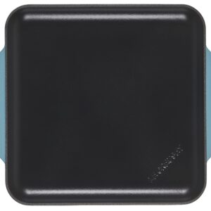 Le Creuset Enamaled Cast Iron Square Griddle, 9.5", Caribbean