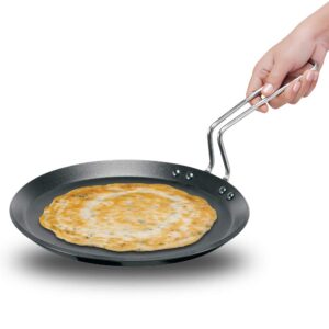 hawkins futura non-stick induction compatible flat tava griddle, 10" induction, black,