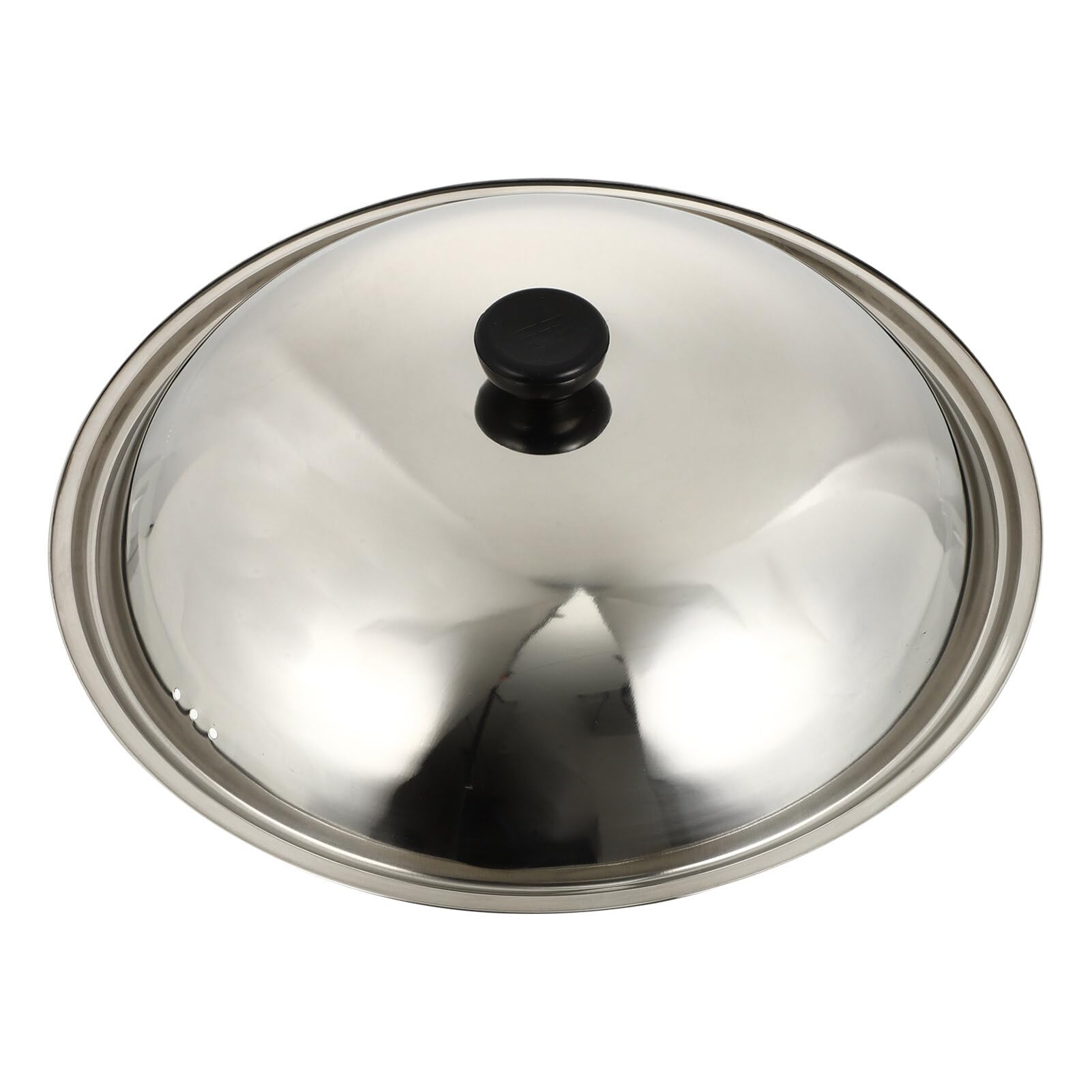 Housoutil Baking Dish Stainless Steel Wok Lid 34cm/ 13. 5inch, Wok Cover with Glass Insert and Knob, Griddle Basting Cover Cooking Pot Lid with Random Style Lid Handle for Asian Cooking