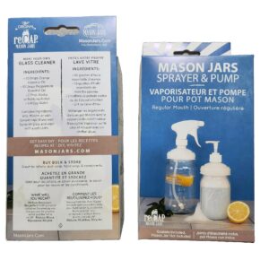reCAP Mason Jar Sprayer and Pump Cap | Regular Mouth | Black | Made in the USA | Leak-proof | Freezer-proof