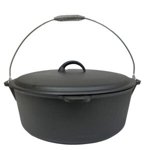 cuisiland seasoned 12 quart 14 inch cast iron dutch oven dome lid