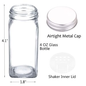 SWOMMOLY Replacement Glass Spice Jars/Square