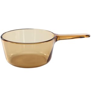 visions 1.5 liter amber glass saucepan