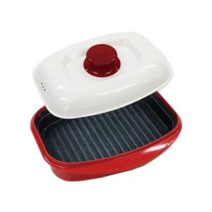 rangemate nonstick microwave grill ceramic coating pan (red)