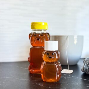 CLEARVIEW CONTAINERS | 2 Ounce Honey Bears with Screw Top Lid | Perfect for Holidays, Baby Shower Gifts, Beekeeping, Honey Dispensing (2 Ounce Bears, 24 Pack, White)