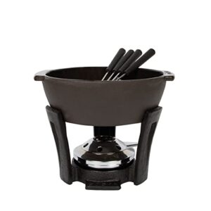 boska cheese fondue party set - black cast iron fondue pot for cheese, meat, and chocolate - suitable for every stove - wedding registry items for up to 4 persons