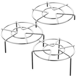 set of 3, stainless steel trivet rack stand, sourceton 3 sizes heavy duty pressure cooker steam rack, steaming rack, pot pan cooking stand- 1.2 inch, 2 inch, 2.6 inch