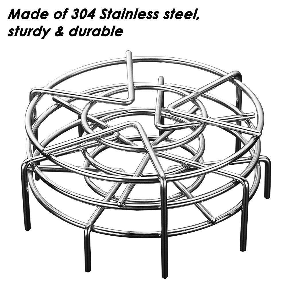 Set of 3, Stainless Steel Trivet Rack Stand, SourceTon 3 Sizes Heavy Duty Pressure Cooker Steam Rack, Steaming Rack, Pot Pan Cooking Stand- 1.2 Inch, 2 Inch, 2.6 Inch