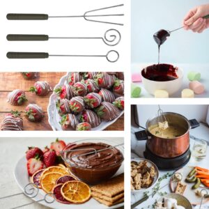 Daily Treasures 7Pcs DIY Decorating Tool Set, 3Pcs Chocolate Dipping Fork Spoons & 2Pcs Culinary Drawing Decorating Spoon with 1 Silicone Cake Decorating Pen & 1 Kitchen Tweezer for Decorative Plates