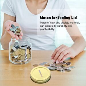 ARTIBETTER 25pcs Coin Slot Lids for Regular Mouth Mason Jars Piggy Banks 70mm