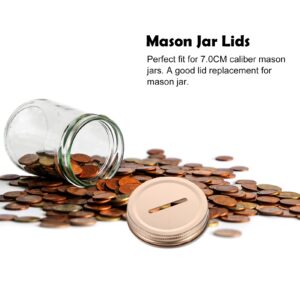 ARTIBETTER 25pcs Coin Slot Lids for Regular Mouth Mason Jars Piggy Banks 70mm