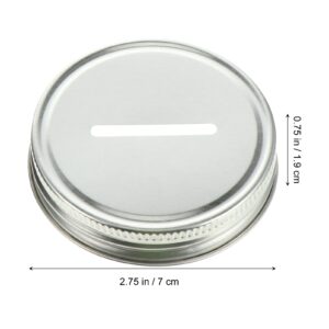 ARTIBETTER 25pcs Coin Slot Lids for Regular Mouth Mason Jars Piggy Banks 70mm