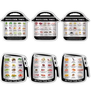 zowie king kitchen conversion chart cooking-time magnet - air fryer magnetic cheat sheets instant pot decals refrigerator magnets (instant pot & air fryer)