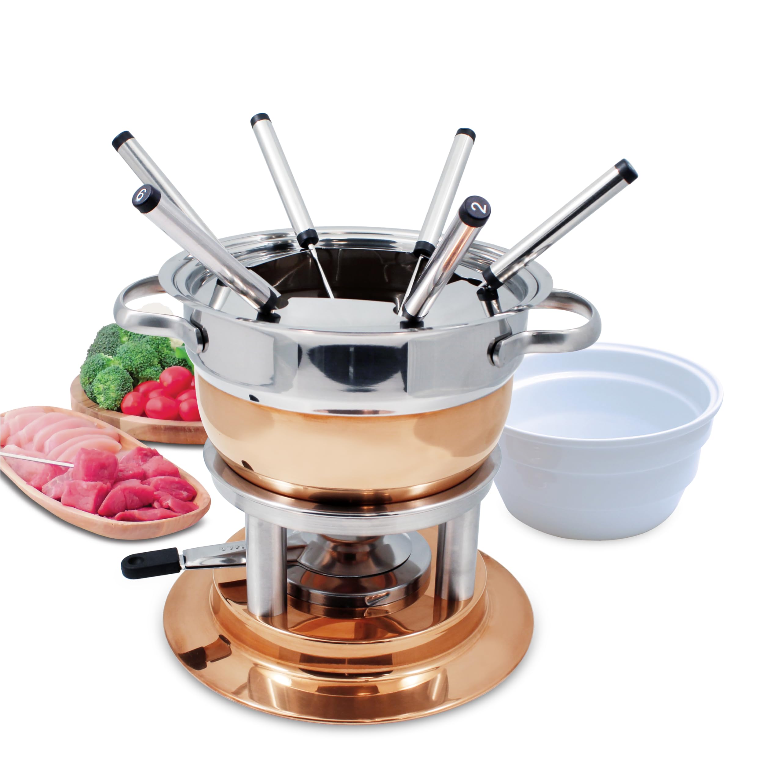 Swissmar Lausanne 11 Piece Copper Plated Fondue Set