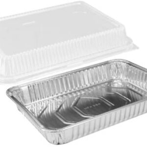 Nicole Fantini 9 x 13” Half Size Disposable Aluminum Pan with Dome Lids - Keep Meals Fresh Longer - Versatile Food Containers - Eco-Friendly & Durable - Set of 10