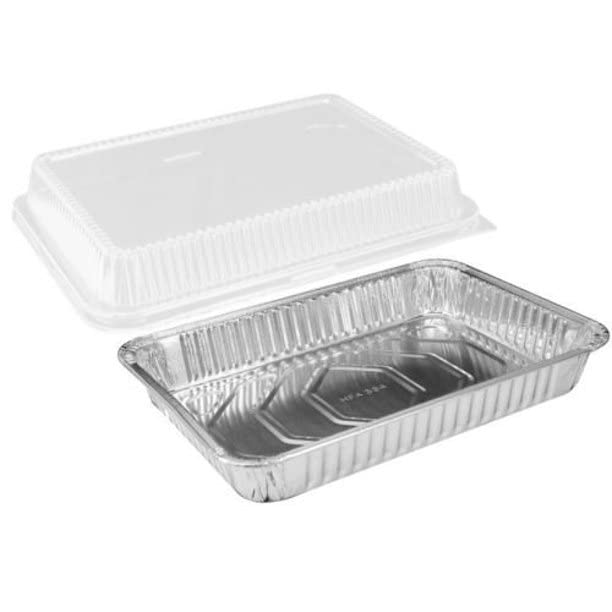 Nicole Fantini 9 x 13” Half Size Disposable Aluminum Pan with Dome Lids - Keep Meals Fresh Longer - Versatile Food Containers - Eco-Friendly & Durable - Set of 10