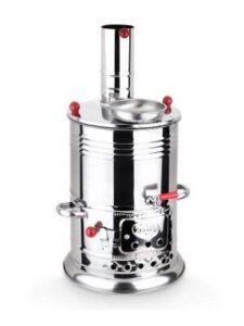 samovar tea kettle, turkish semaver charcoal and wood water heater boiler, for camping, picnic, hunting, hiking, yachting