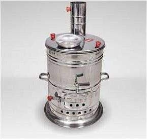 Samovar Tea Kettle, Turkish Semaver Charcoal and Wood Water Heater Boiler, for Camping, Picnic, Hunting, Hiking, Yachting