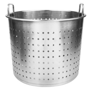 operitacx food steamer stainless steel stock pot steamer basket perforated basket boiling basket for boiling and steaming oysters crab crawfish and more stock pot insert