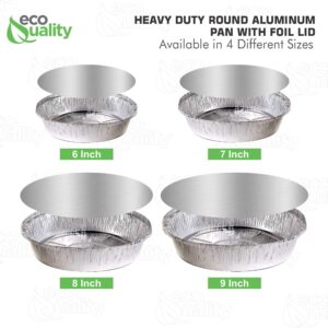 EcoQuality (500 Pack) - 9 Inch Disposable Round Aluminum Foil Take-Out Pans with Board Lids Set - Disposable Tin Containers, Perfect for Baking, Cooking, Catering, Parties, Restaurants