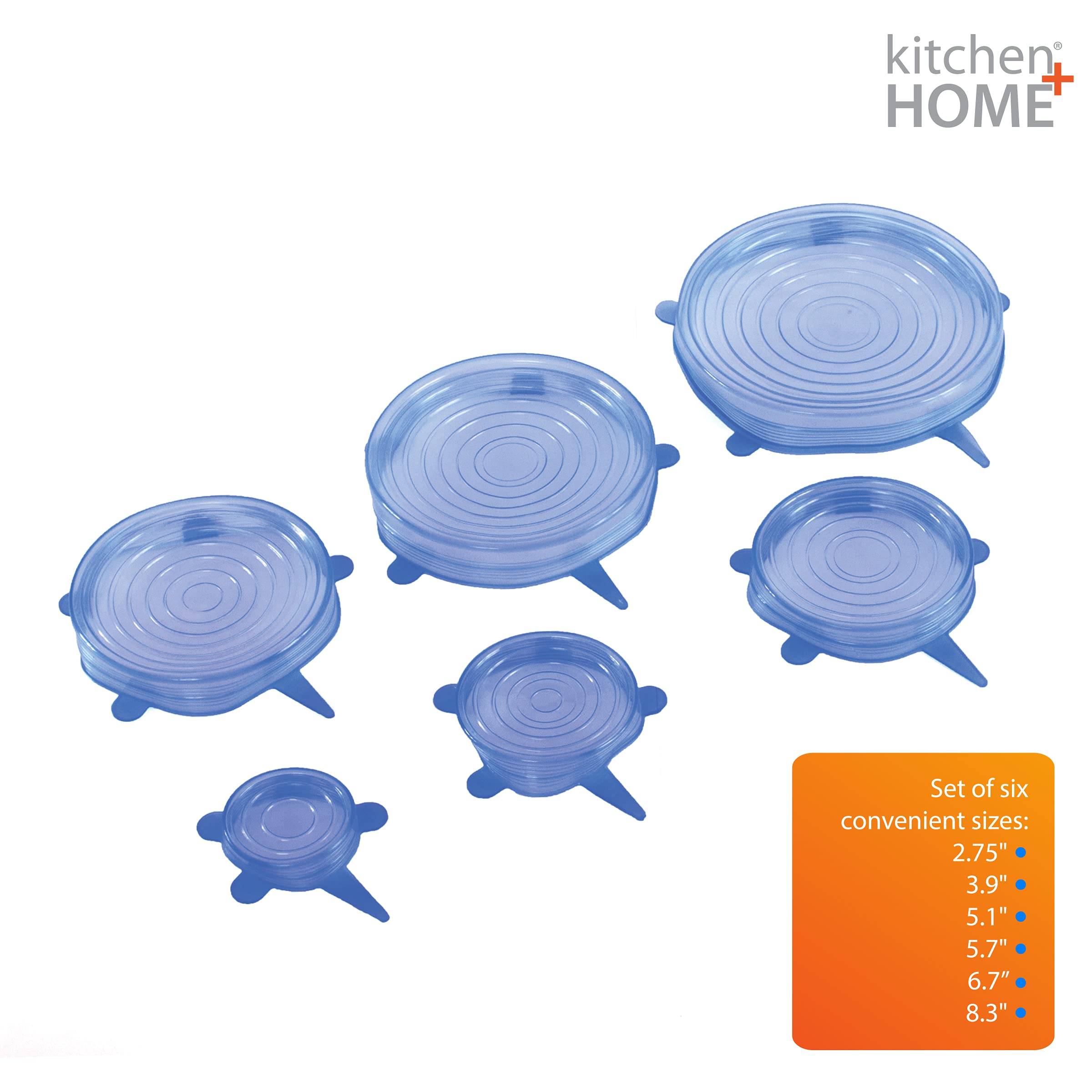 Kitchen + Home Silicone Stretch Lids - Set of 6 Silicone Food Saver Covers - BPA (1)