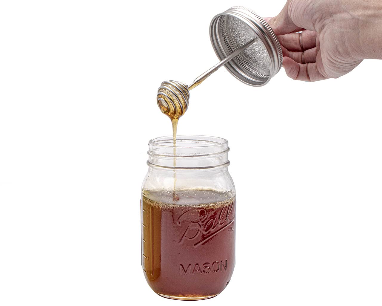 Stainless Steel Honey Dipper by Mason Jar Lifestyle (Regular Mouth)